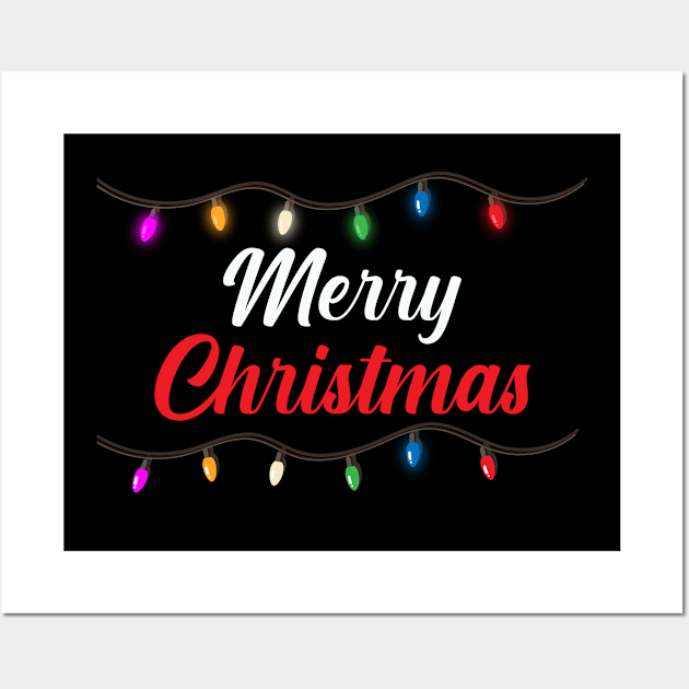 Merry Christmas Lights Wall Art by amitsurti